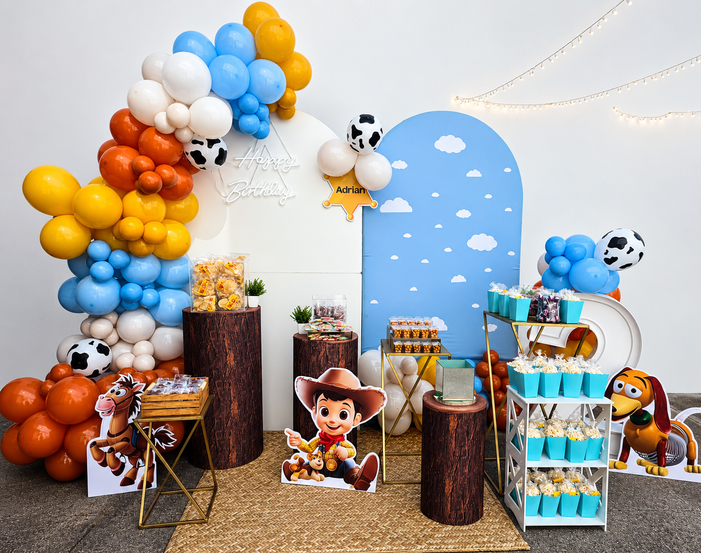 Mesa de dulces decorada para un evento