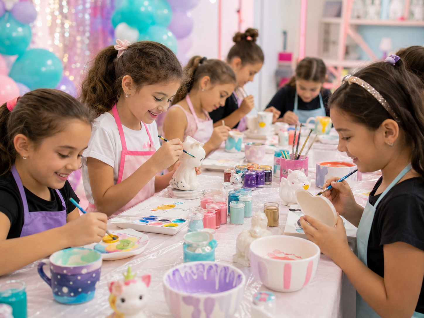 Actividad de cerámica y pintura
