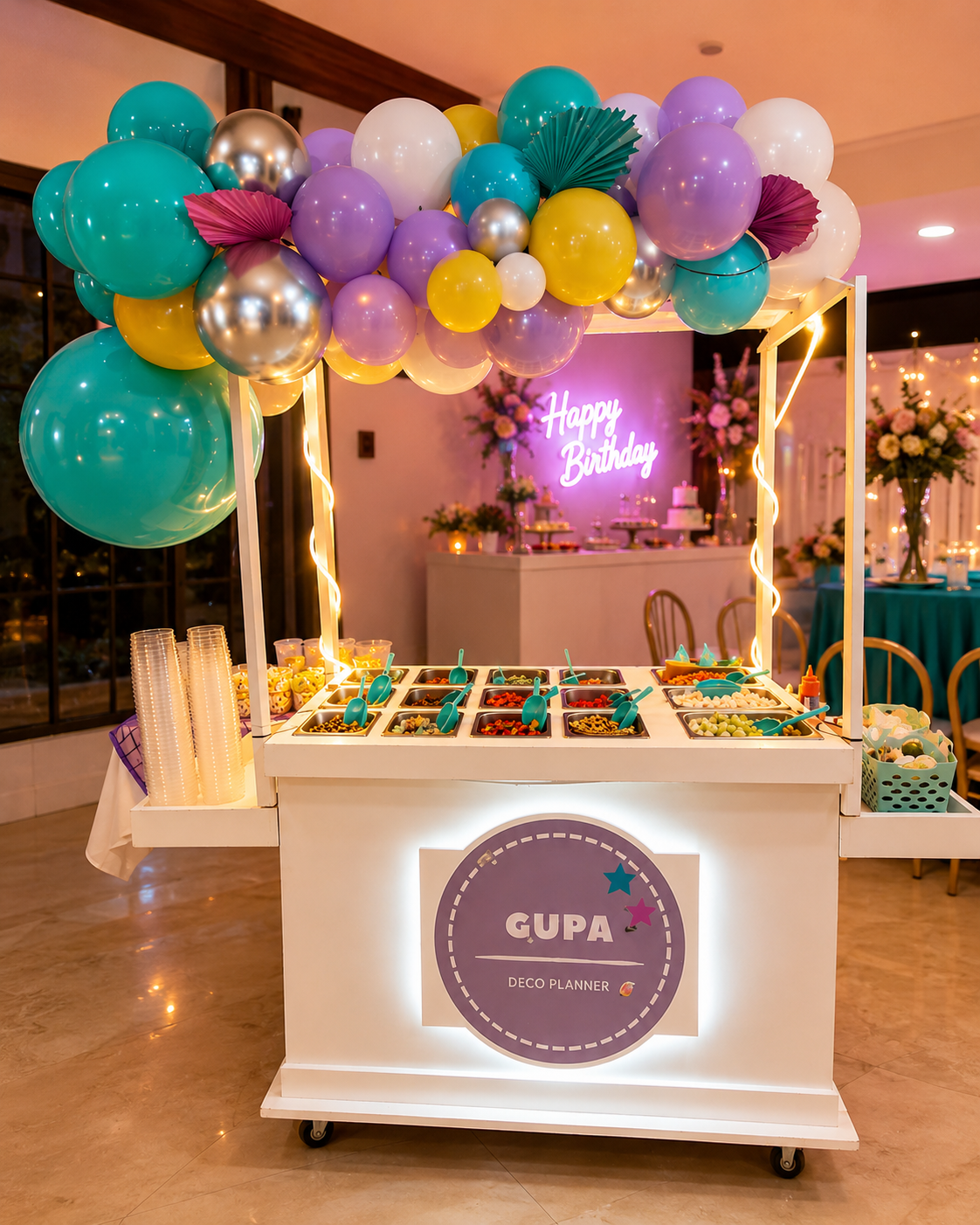 Carrito de snacks para eventos
