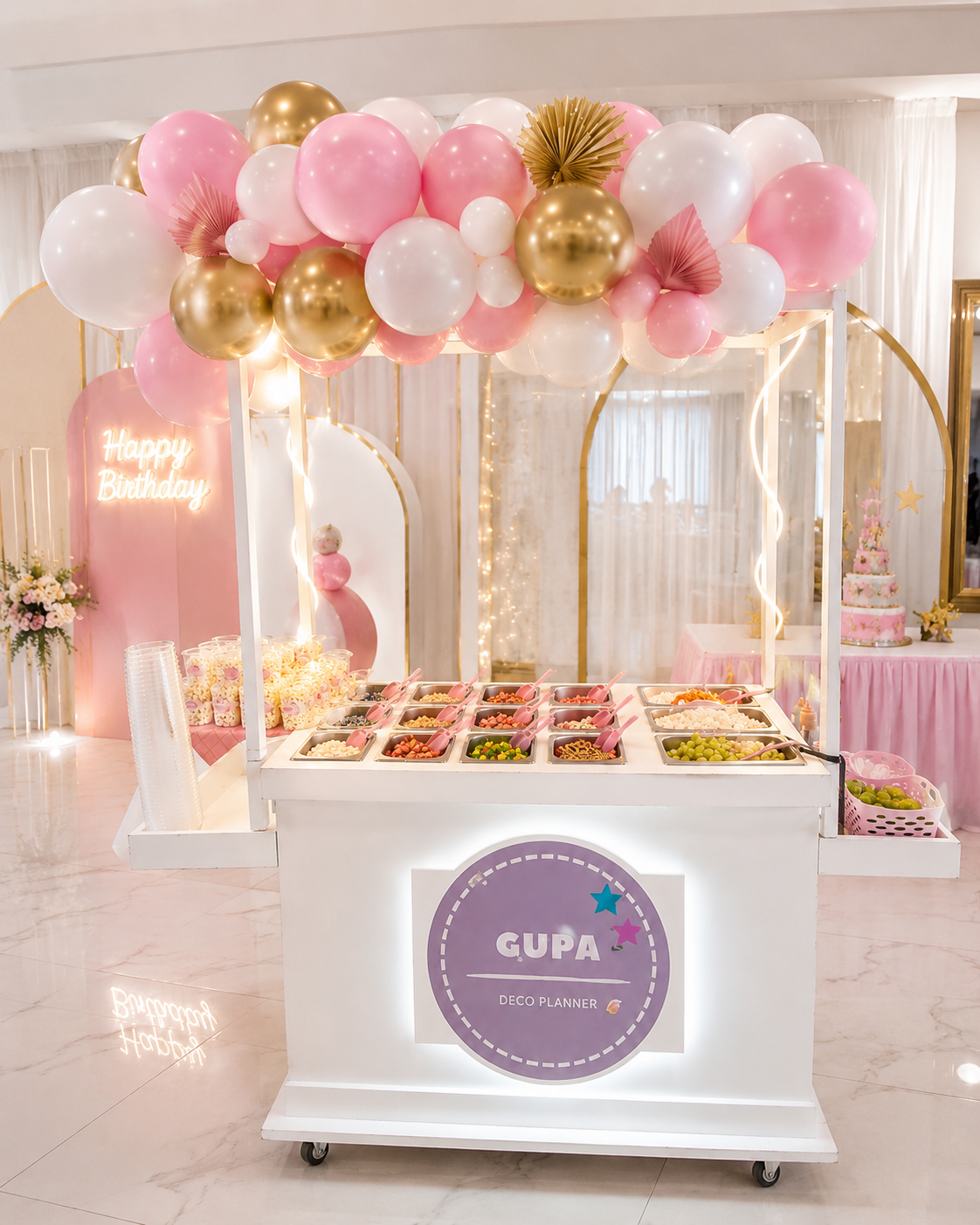 Servicio de snacks con diferentes opciones
